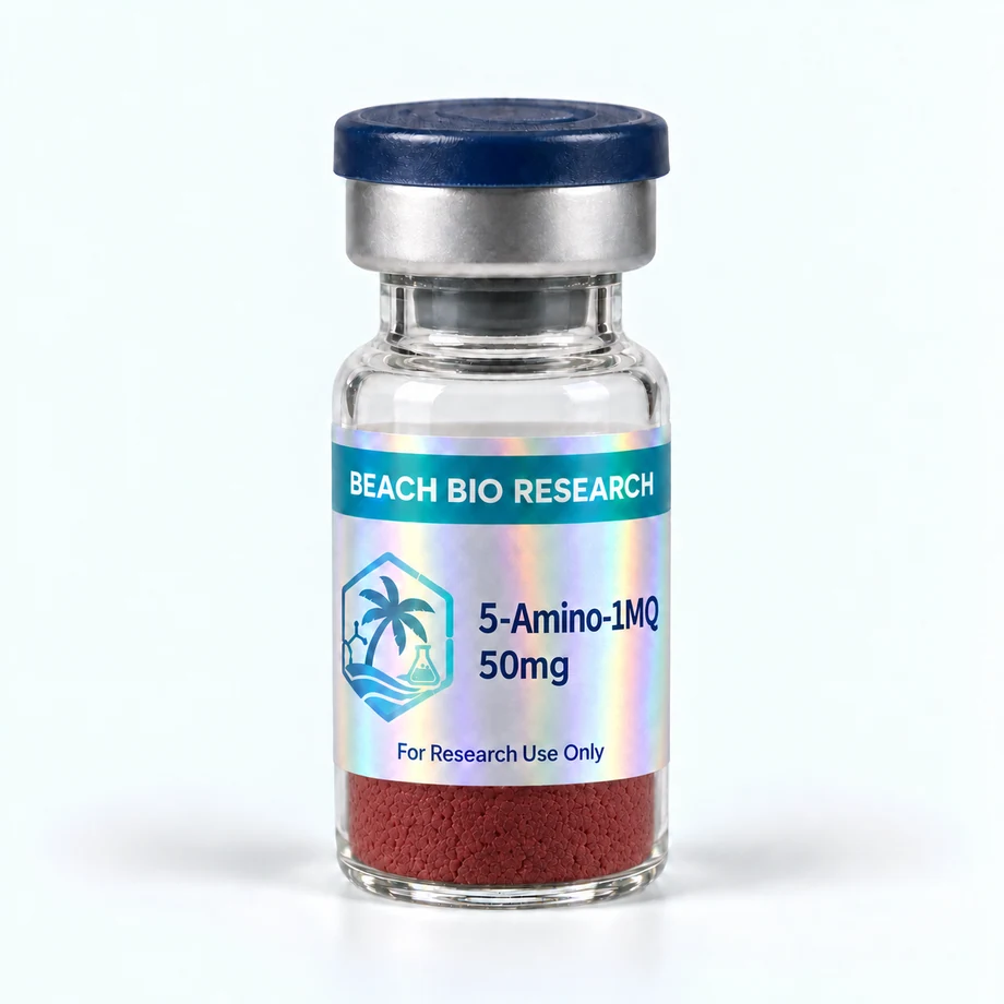 Sample holographic vial label for 5-Amino-1MQ 50mg