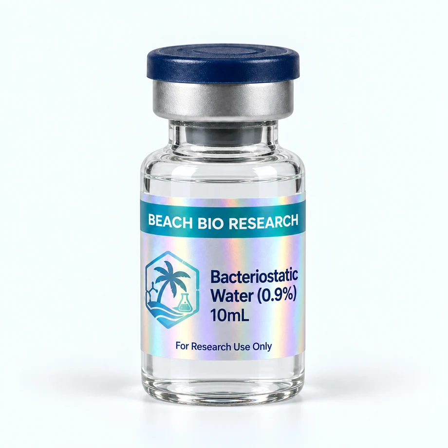 Sample holographic vial label for Bacteriostatic Water (0.9%) 10ml