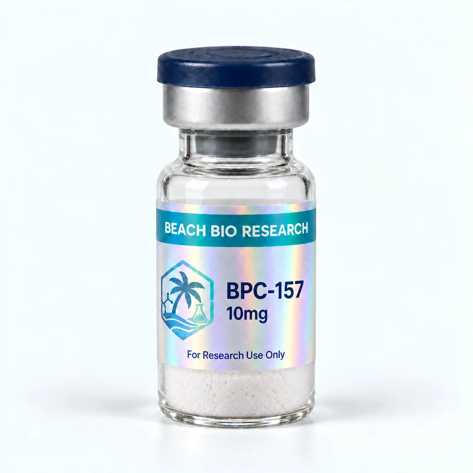 Sample holographic vial label for BPC-157 10mg