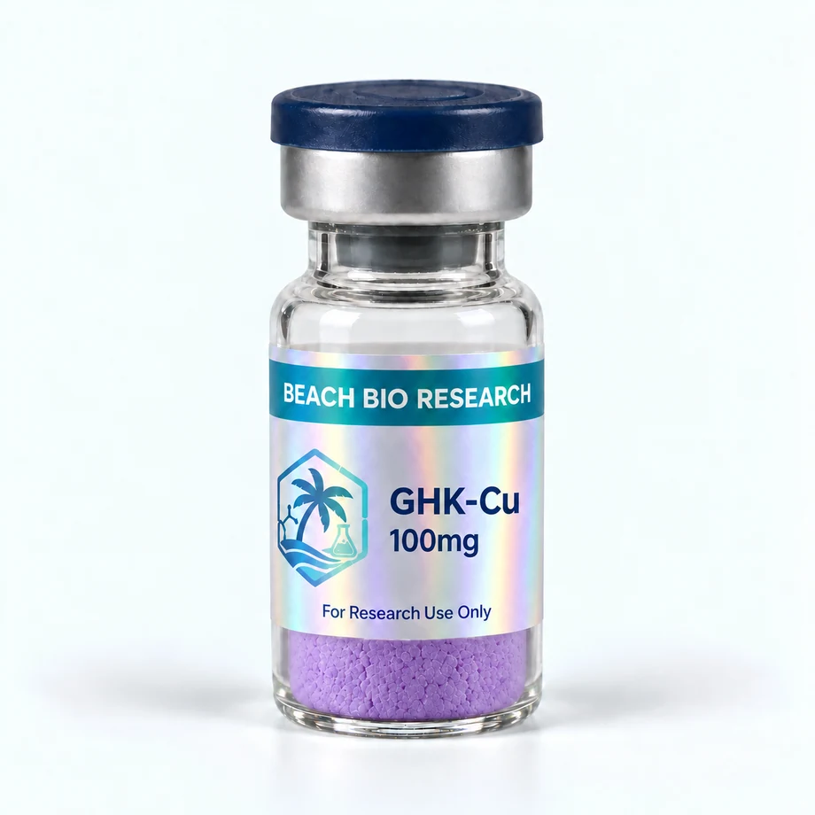 Sample holographic vial label for GHK-Cu 100mg