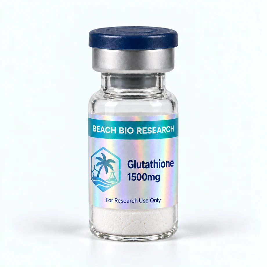 Sample holographic vial label for Glutathione 1500mg