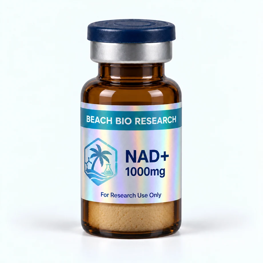 Sample holographic vial label for NAD+ 1000mg