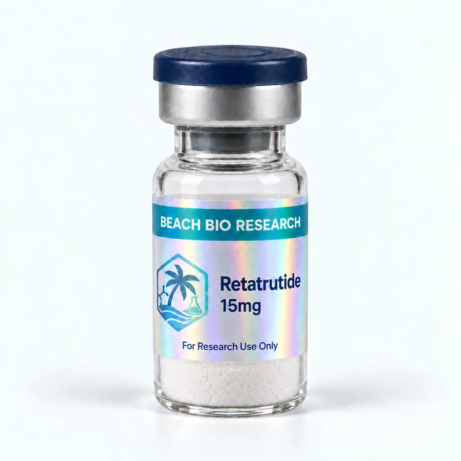 Sample holographic vial label for GLP-3 15mg