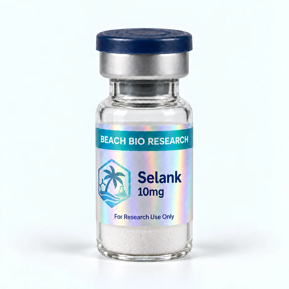 Sample holographic vial label for Selank 10mg